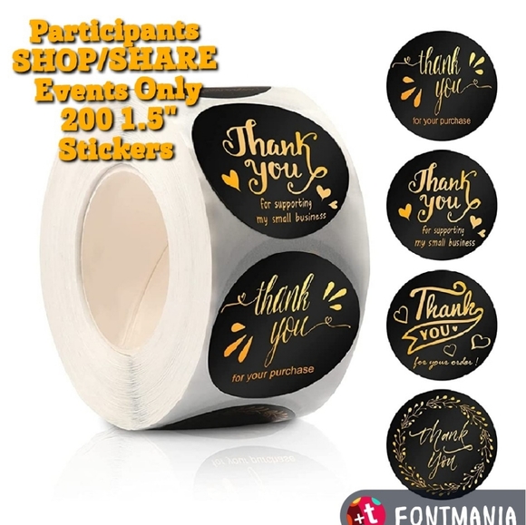 PFF'S SPECIAL OFFER 200 Black/Gold Stickers - Picture 9 of 15